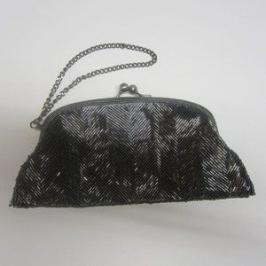 The Limited Black Beaded Purse / Clutch